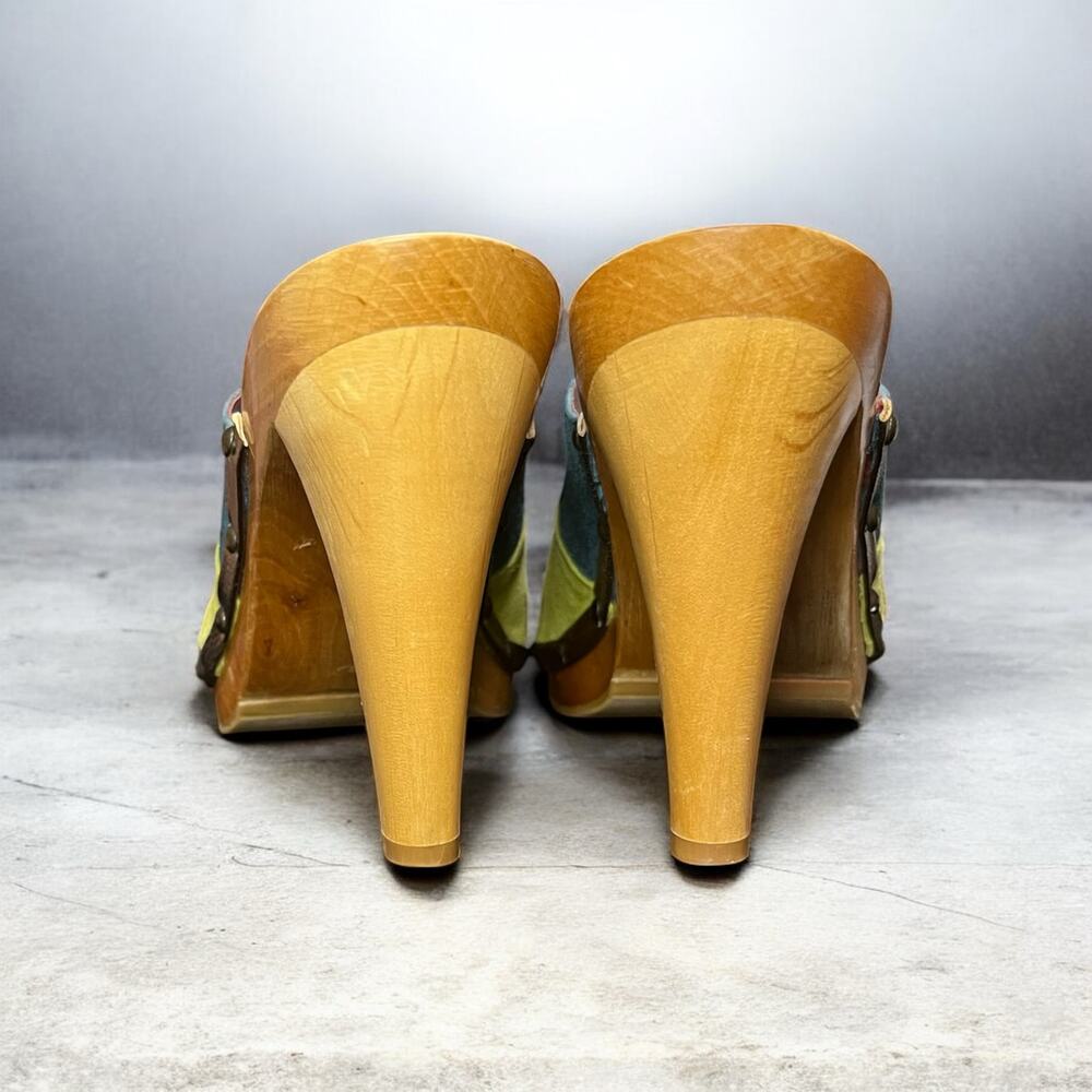 Y2K Coach P614 Katy Suede Striped Mule Size 8B - Picture 4 of 9